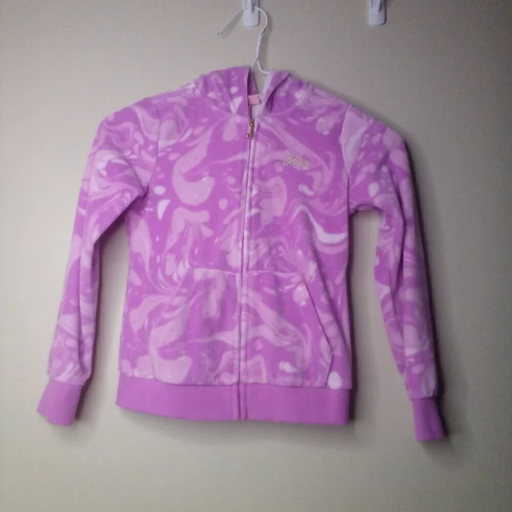Juicy Couture Jacket Girls 7 Fleece Full Zip Pocket Pink